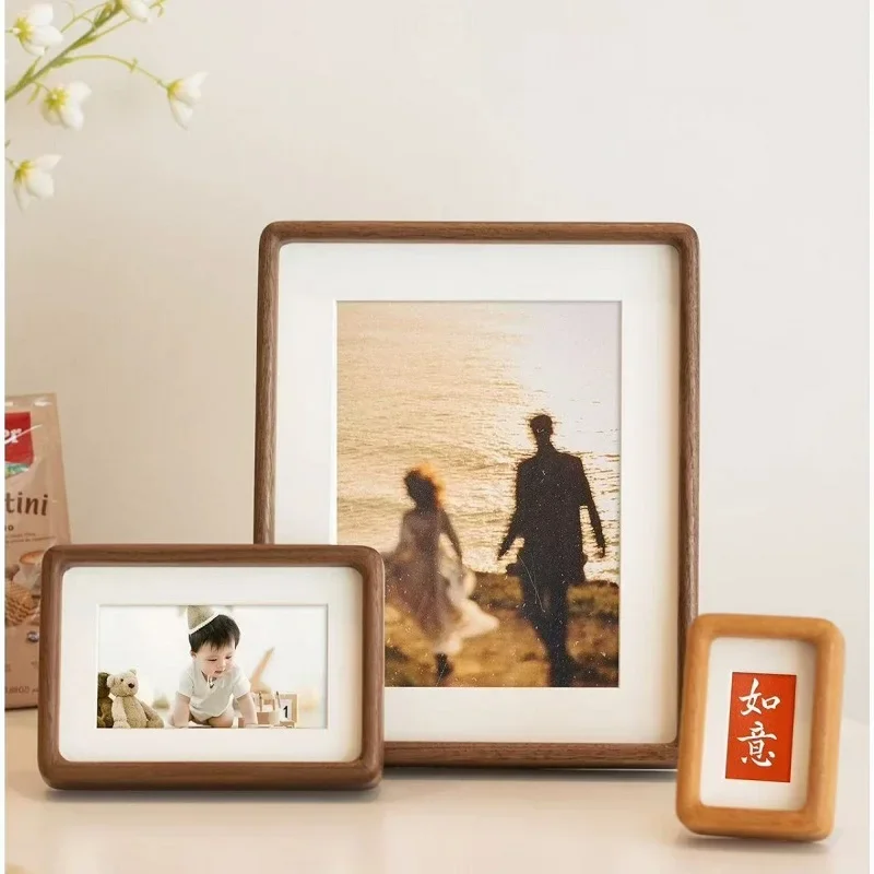 Premium Black Walnut Rounded Corner Mortise and Tenon Solid Wood Picture Frame Elegant Natural Wood Display Piece for Home Décor