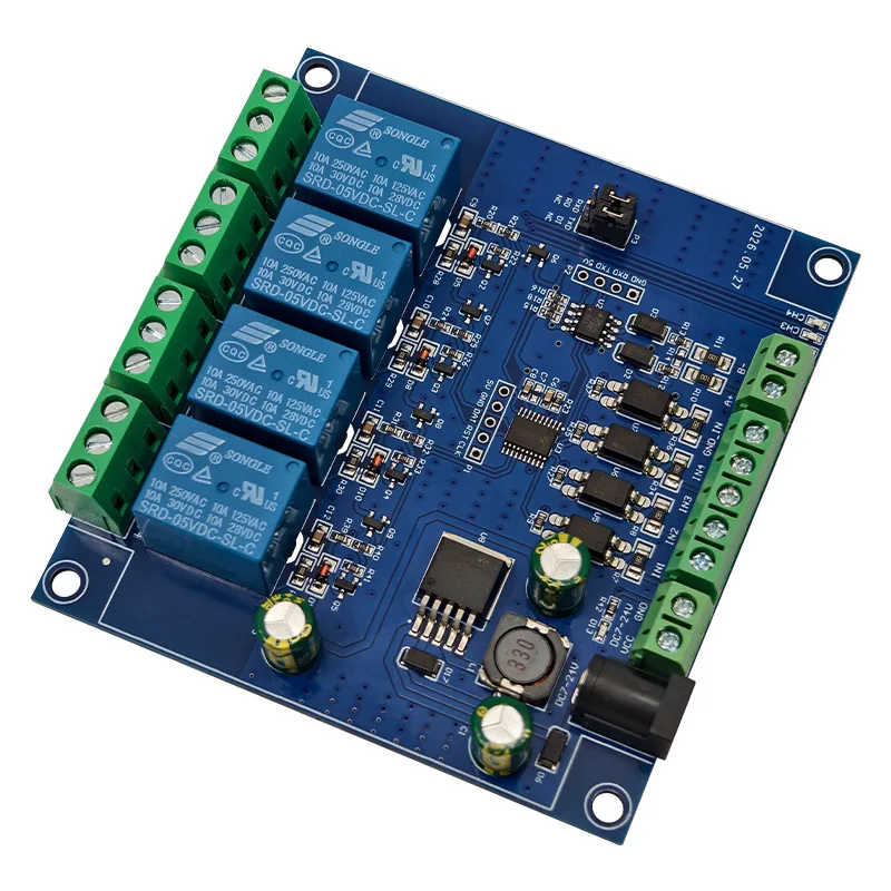Modbus Rtu Four Relay Module Rs485/ttl Uart 4-way Input/output