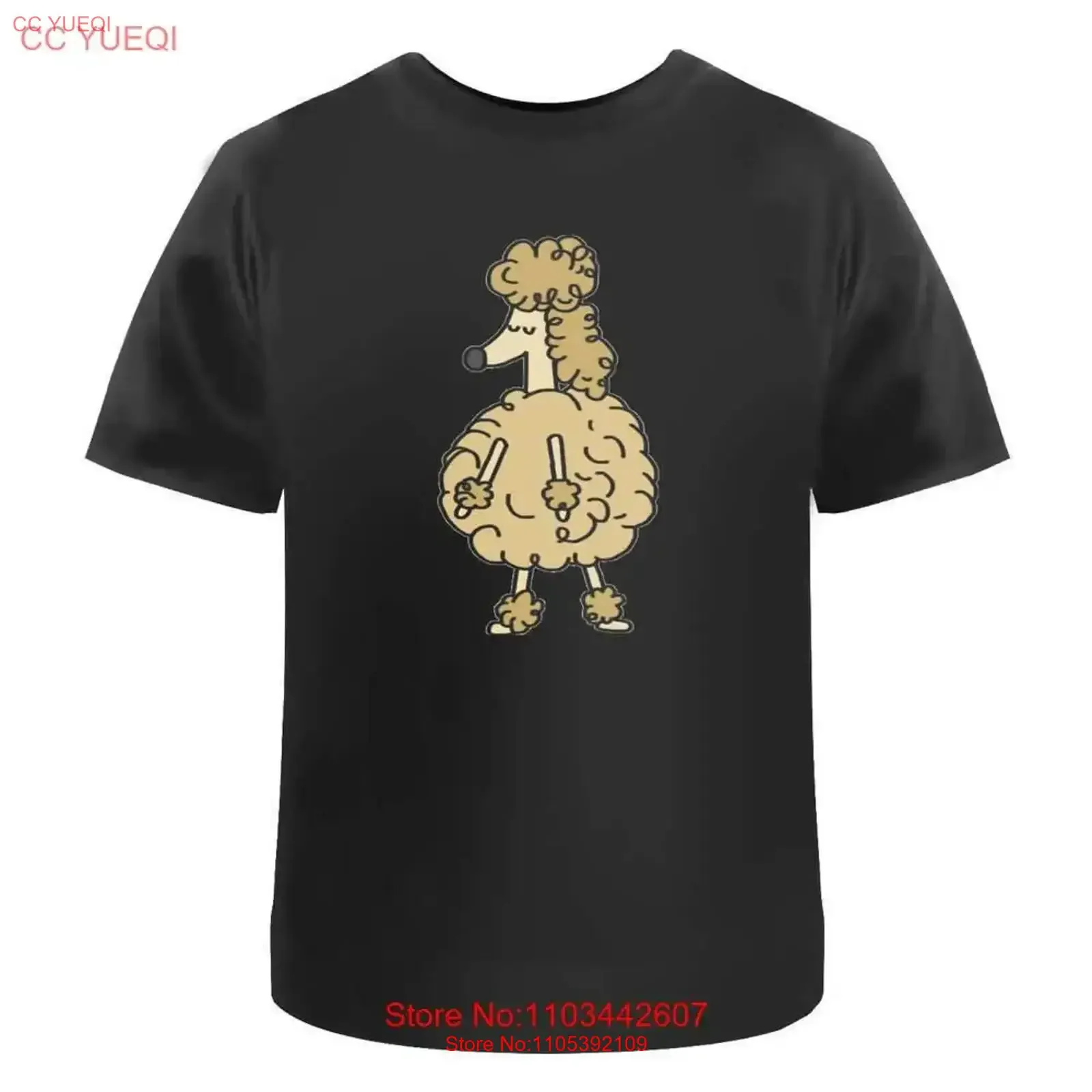 'Dancing Poodle 'Prudence''  Cotton T Shirt TA046595 vintage Washed Soft fashion Comfortable streetwear graphic