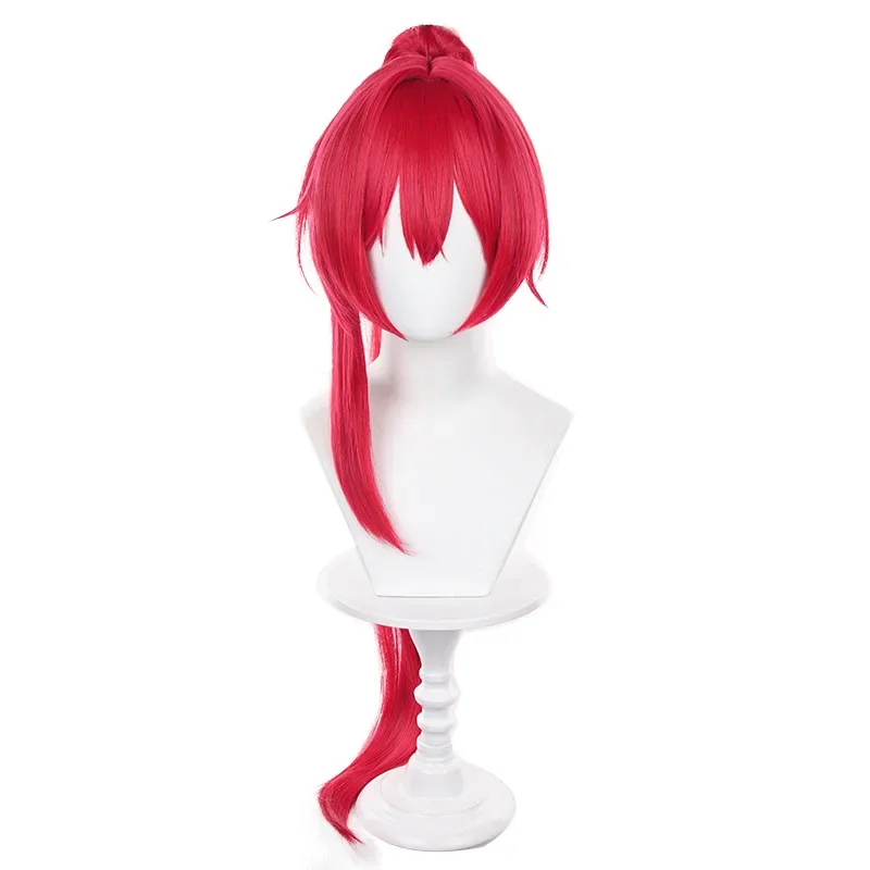 Perruque de Cosplay Yinlin, Rouge Foncé, Cheveux Longs, Synthétique, Degré de Chaleur, 85 cm