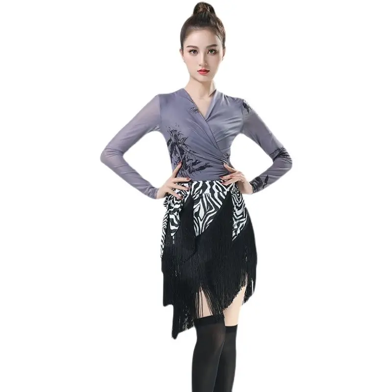 

Latin American Woman Body Training Sexy Tassel Salsa Fringe Bottom Women's Hip Scarf Lace Fringe Skirt