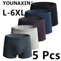 5 Pcs Men Big Size Boxer Briefs Shorts Undies Underwear Undershorts Boy Panties Cotton Underpants Knickers L XL 2XL 3XL 4XL 5XL