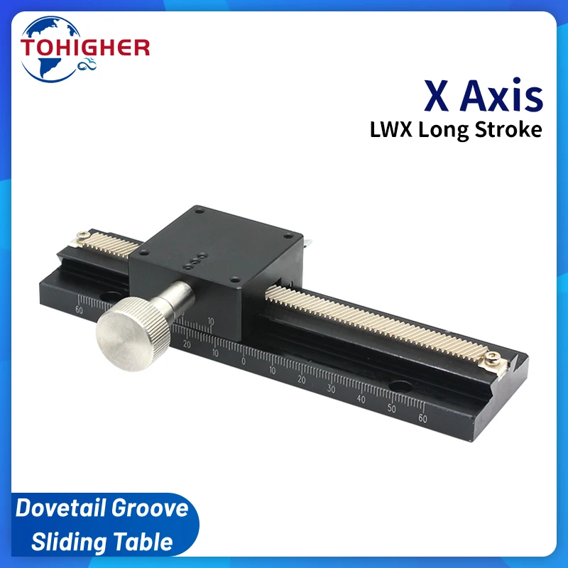 X Axis Long Stroke Dovetail Linear Stage Manual Fine Tuning Slide Table Trimming Displacement Platform