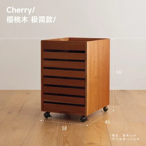 File Cabinet | Nordic and Japanese Style Retro Wood Study Office Removable Chest of Drawer