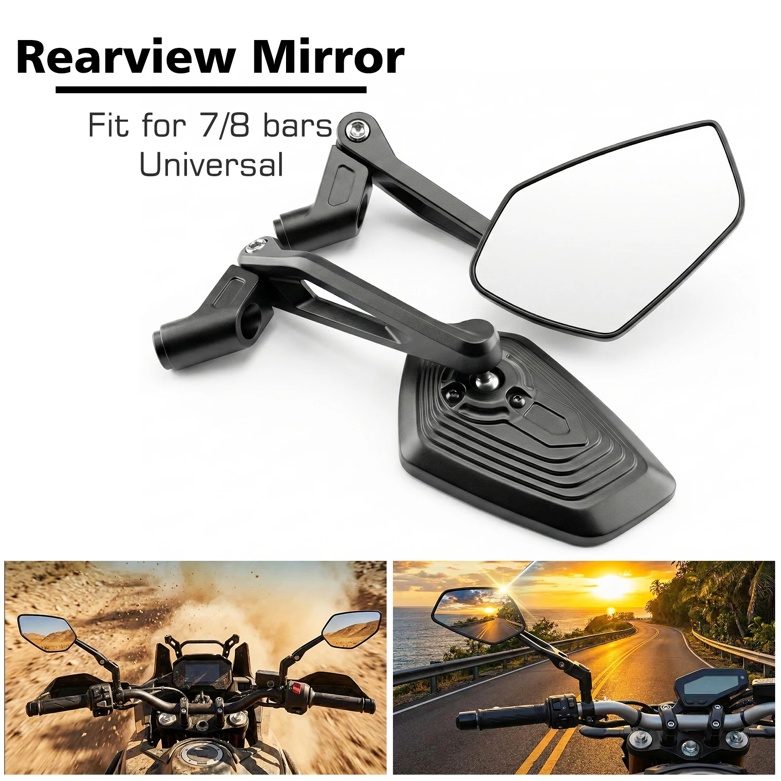

Motorcycle Universal Motorcycle 7/8" 22mm Handle Bar End Rearview Mirror For Kawasaki Yamaha BMW Honda Suzuki Motor Accessories