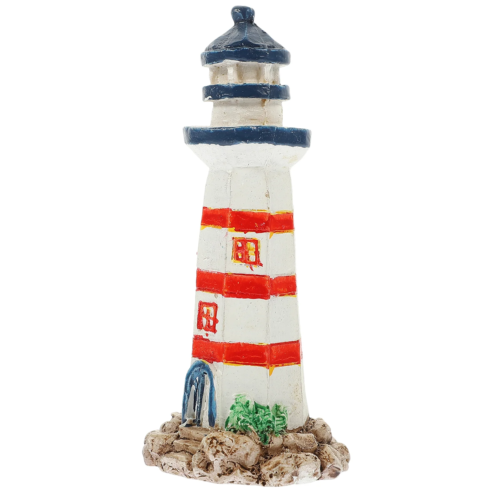 Miniature Small Lighthouse Ornaments Sea Decor Garden Statue Resin Mediterranean