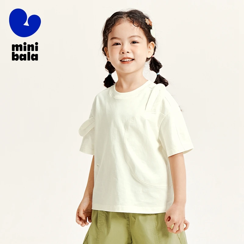 Mini Bala Short Sleeve T-Shirt Girls Summer Baby Moisture-Wicking Quick-Dry Soft Skin-Friendly Cute Children Top