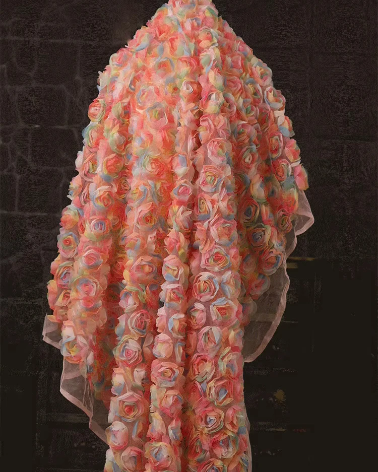 

1 ярд, модный дизайн, свадебное платье, ткань для шитья своими руками, новые марлевые ткани, градиентная жаккардовая вышивка, telas con bordado