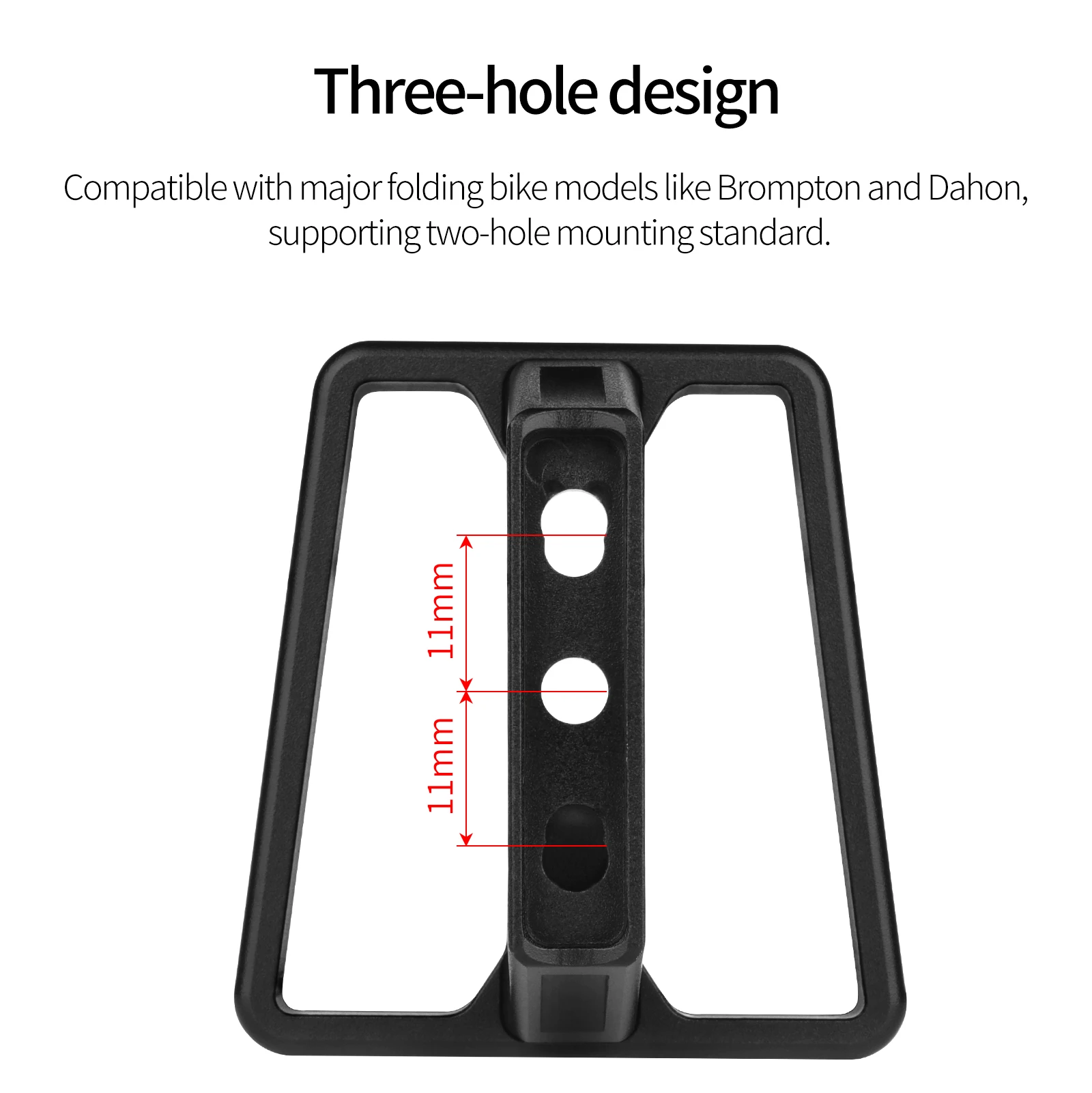 MEROCA Faltrad-Fronttasche, erhöhte Basis, Aluminiumlegierung, vorderer Träger, Mount-Adapter, Raiser für Dahon Brompton Faltrad – Detail 7