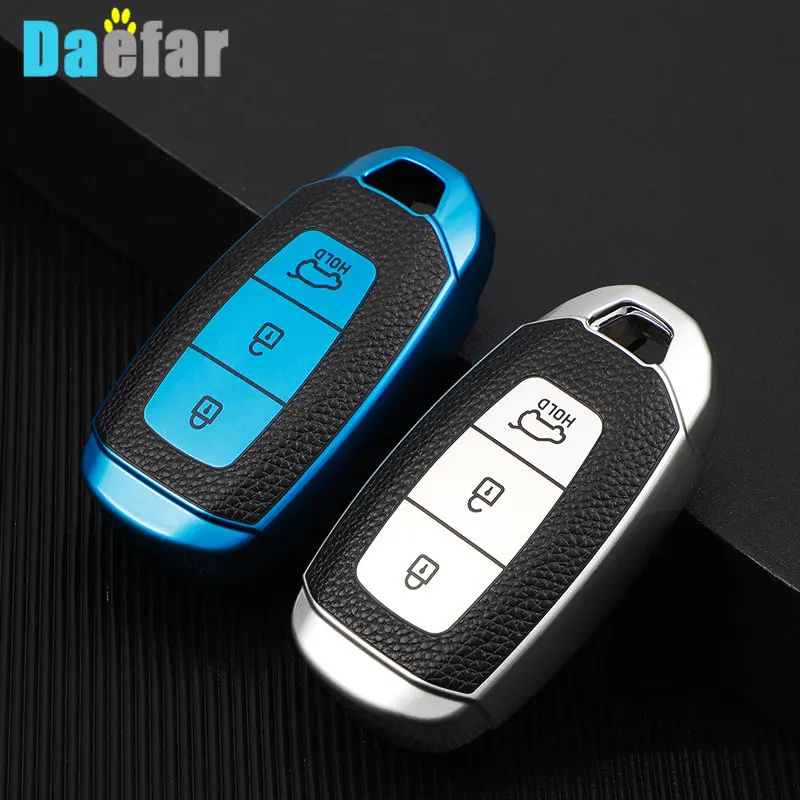 หนัง TPU กรอบกุญแจรีโมทรถยนต์คีย์ Fob สำหรับ Hyundai I30 Ix35 KONA Encino Solaris Azera Grandeur Ig Accent Santa Fe Palisade