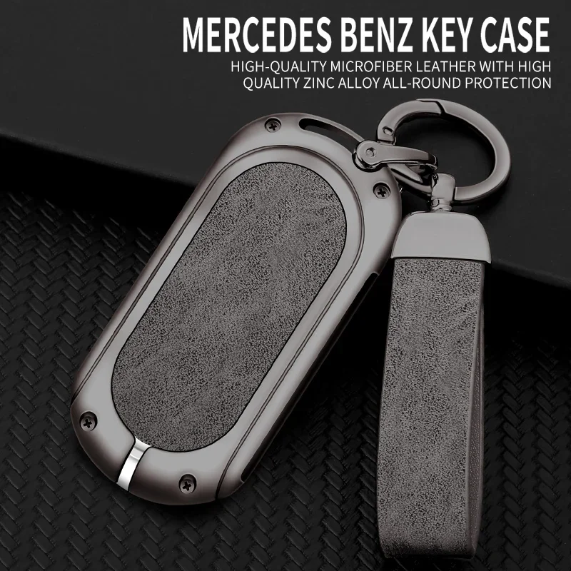 Car Metal Key Case Cover Shell Fob For Mercedes Benz W223 Class S300 S350 S450 S500 Key Holder Protection Keychain Accessories