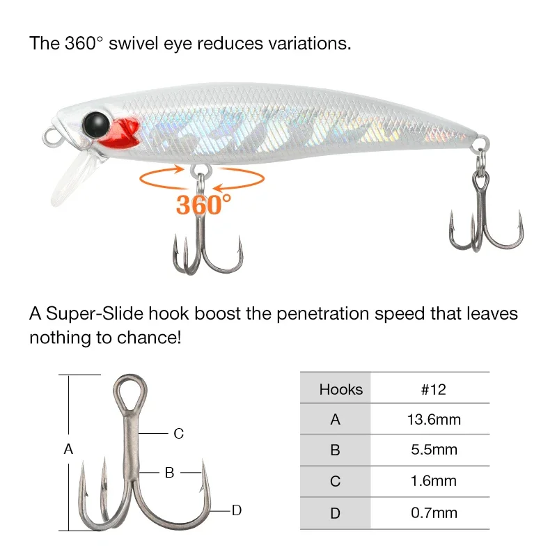 TSURINOYA INTRUDER 71S Sinking Lure 71mm 10g Large Trout Crankbait Fishing Lure Artificial Minnow Hard Baits Pike Bass Plug