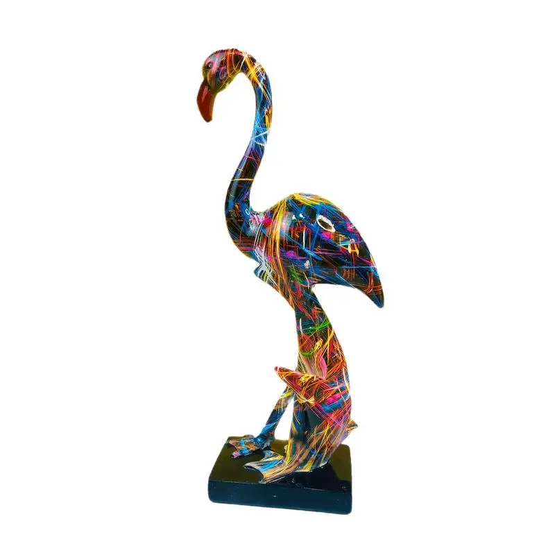 Flamingo Sculpture Resin Animal Graffiti Flamingo Figurines Home Decoration Flamingo Statue Crafts Flamingo Ornament For Leisure