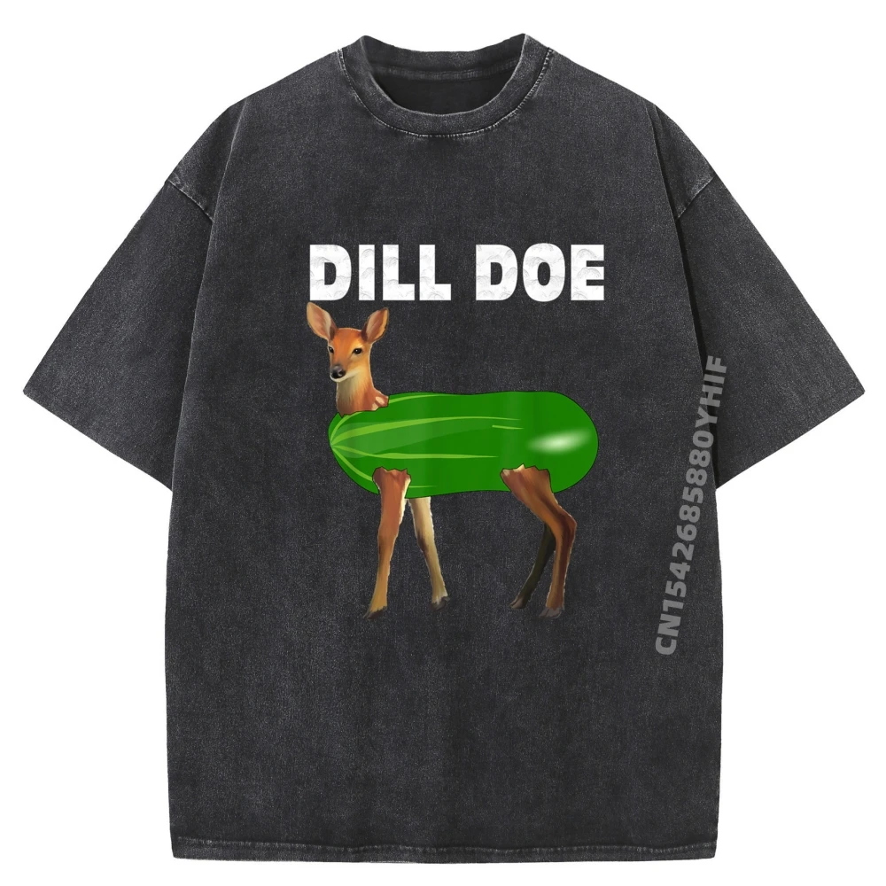 

Funny Dill Doe Reindeer Pickles Naughty Dill Doe Dill Pickle Clothing Christmas Harajuku Comfortable Washed Shirt