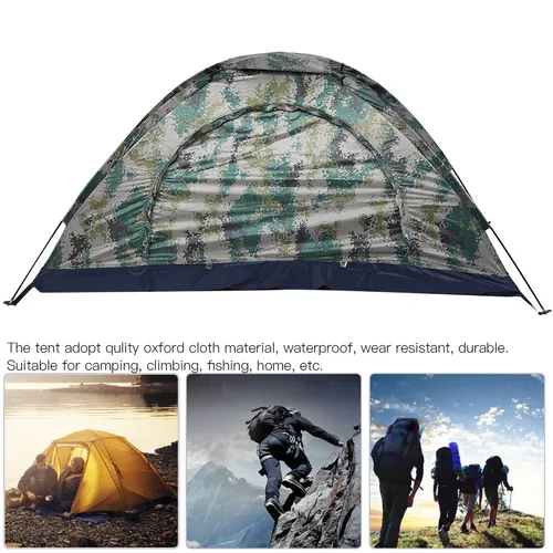 Imagen 2 del producto Tienda de campaña a prueba de viento para una sola persona, carpa de pesca, ocio al aire libre, Camping, pesca, escalada, Camuflaje