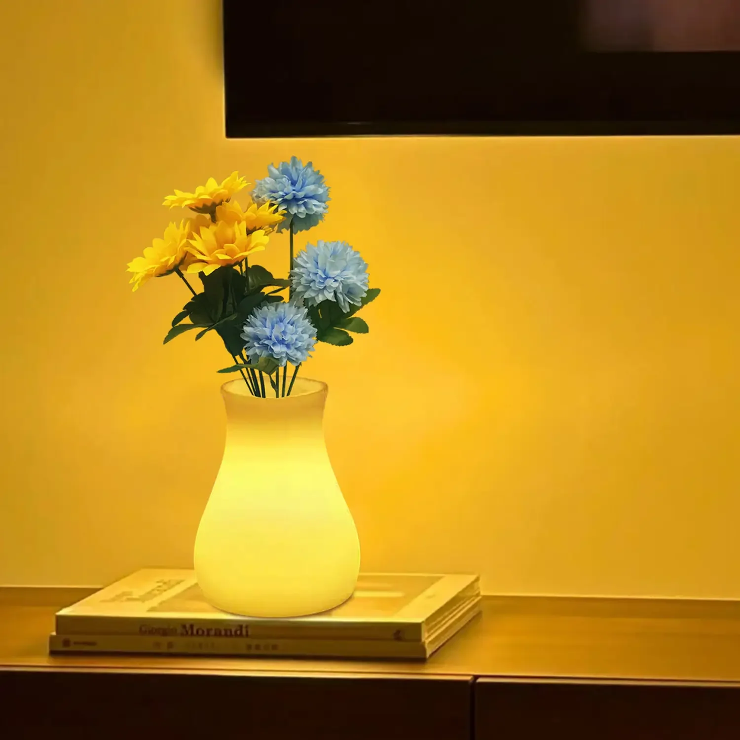 

Nordic Home Decor Portable LED illuminated florero vase Remoter Control Flower vase 16 color changing Rechargeable Table Lamp