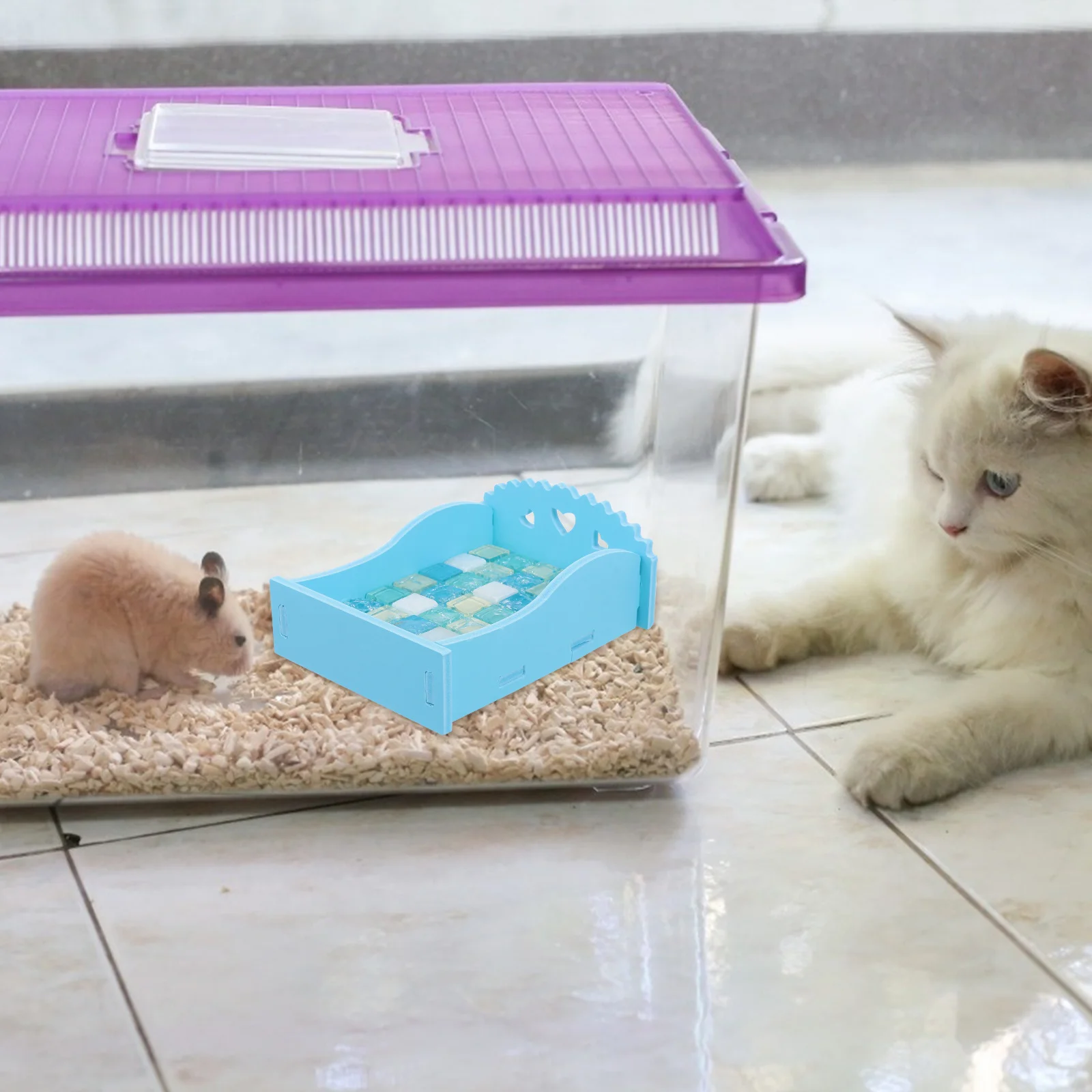 

2Pcs Hamster Summer Cooling Board Pet Sleeping Mat Small Animal Nest Lightweight PVC Pet Cooling Nest for Hot Days