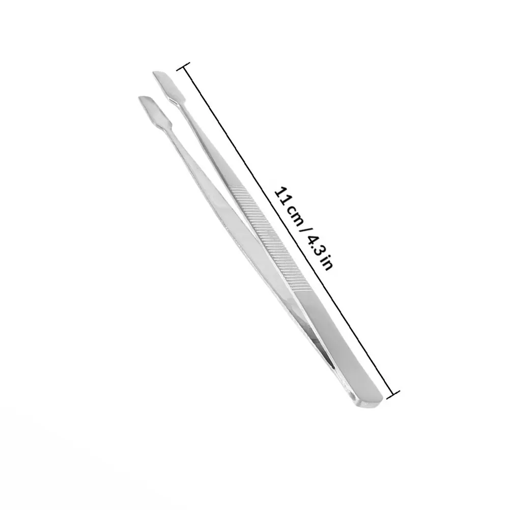 Stainless Steel Stamp Tweezer Lightweight Ergonomic Concavoconvex Handle Non Slip Precision Tip for Stamps Beads False Eyelashes