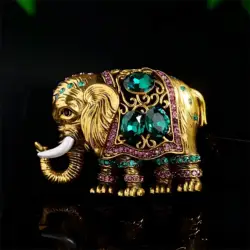 New Rhinestone Mammoth Pins Women's Unisex Glass Animal Brooches Elephant Lapel Pins Event Party Decoration Clothing Accessories
