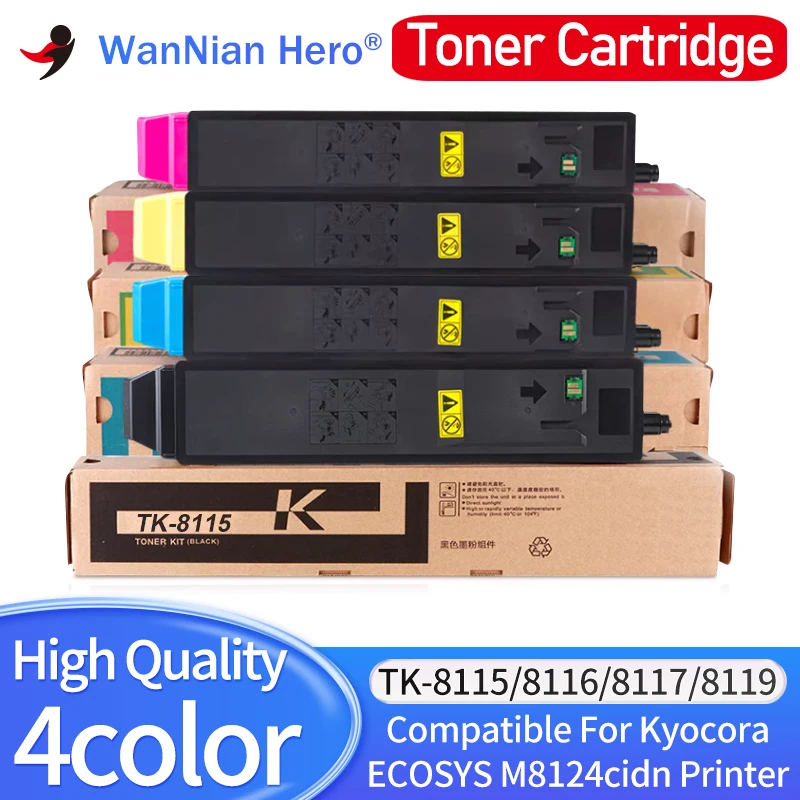 

4Color 1set TK-8115 TK-8116 TK-8117 TK-8118 TK-8119 Toner Cartridge Compatible For kyocera ECOSYS M8124cidn Printer Color