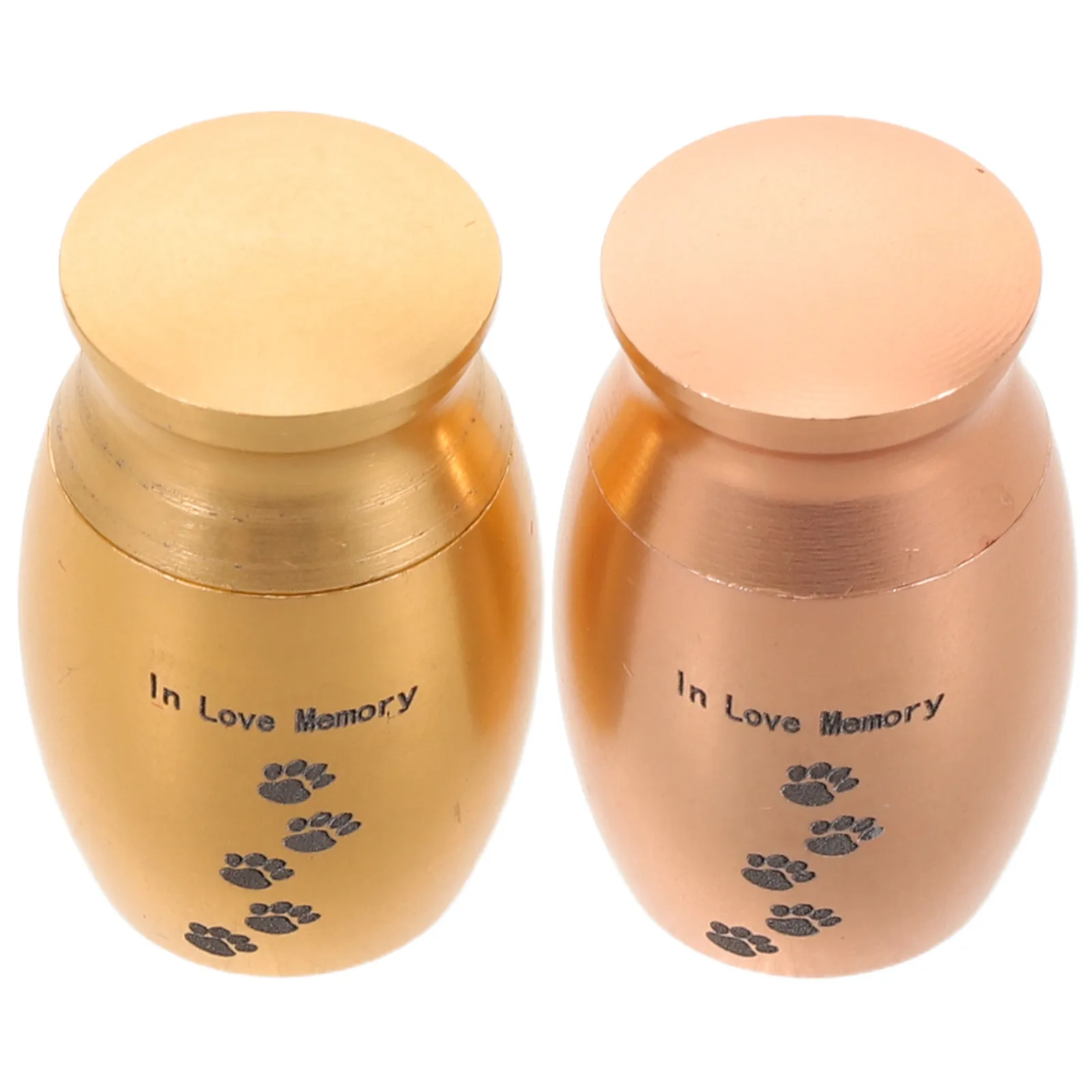 

2Pcs Pet Bone Ashes Box Small Memorial Urns Paw Print Cremation Keepsake Holder Pet Loss Hair Tooth Storage
