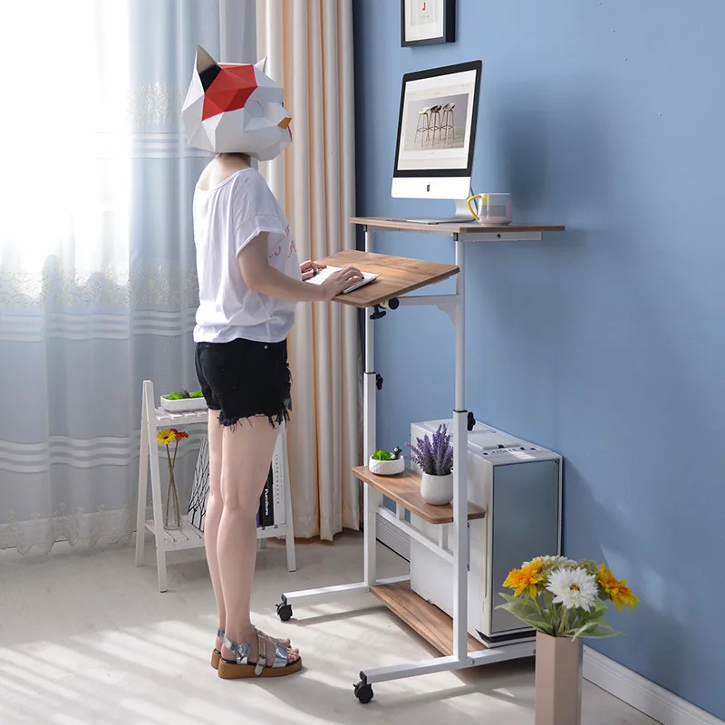 Simple Modern Standing Laptop Folding Household Desktop Office Table Simple Lifting Standing Computer Desk