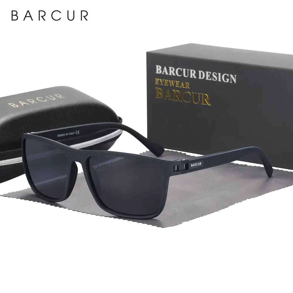BARCUR Ontwerp TR90 Zonnebril Heren Gepolariseerde Lichtgewicht Sportzonnebril Dames Brillen Accessoire Oculos UVAB Bescherming