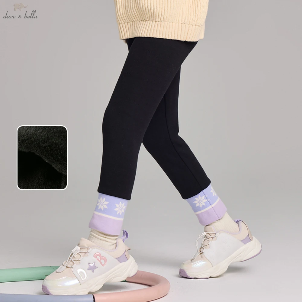 

Dave Bella, детские зимние бархатные теплые леггинсы, осенние эластичные брюки для девочек, повседневные узкие брюки, верхняя одежда DK4254242