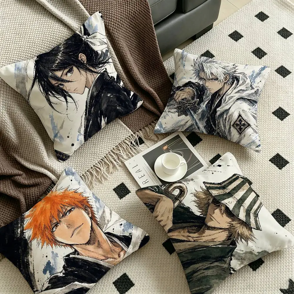 Anime B-Bleach Cushion Cover Car Throw Pillow Case For Sofa Car Christmas Gift 40x40cm 45x45cm