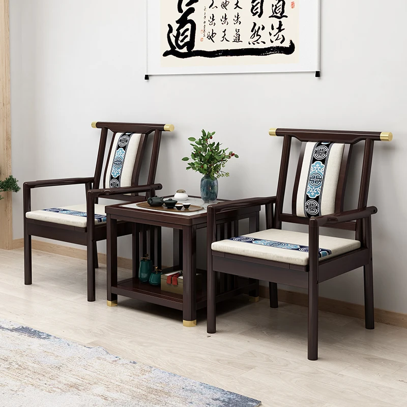 

New Chinese style solid wood ring chair three piece set