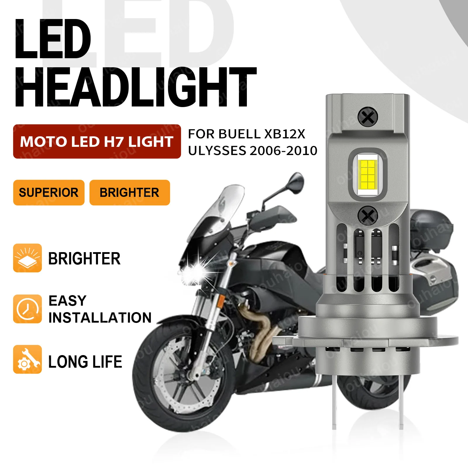 

For Kawasaki ZG1200 Voyager 1986-2002 2003 H4 LED Moto Bulb LED High Bright Motorcycle Headlight CSP 3570 Hi Lo Lamp Fanless ﻿