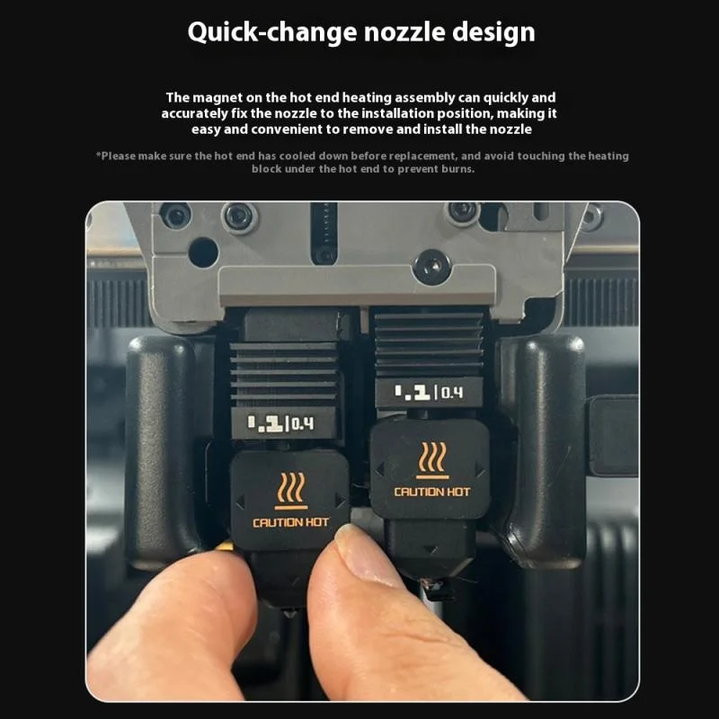 Hotend Nozzle Heating Block Set for Bambu Lab H2D - High Flow, Silicone Cover, Sizes 0.2/0.4/0.6/0.8mm