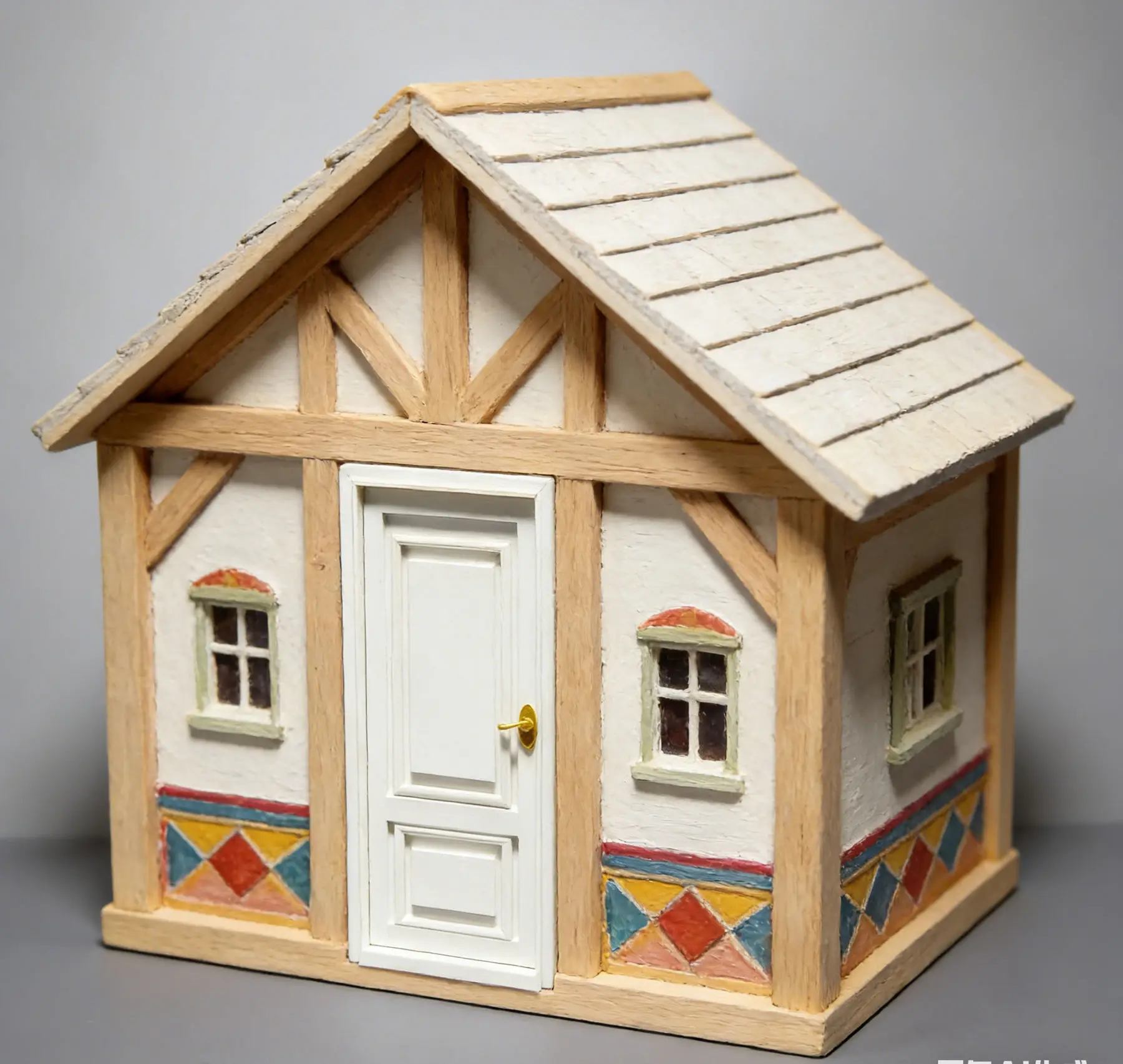 

Miniature White Door with Handle, 1/12 Scale Dollhouse Plastic Accessory, for Fairy Garden, Doll House & Model Railway Layout