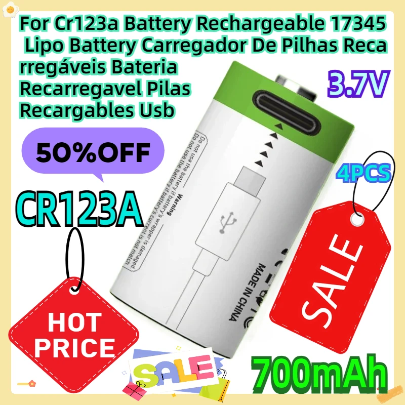 

For Cr123a Battery Rechargeable 17345 Lipo Battery Carregador De Pilhas Recarregáveis Bateria Recarregavel Pilas Recargables Usb