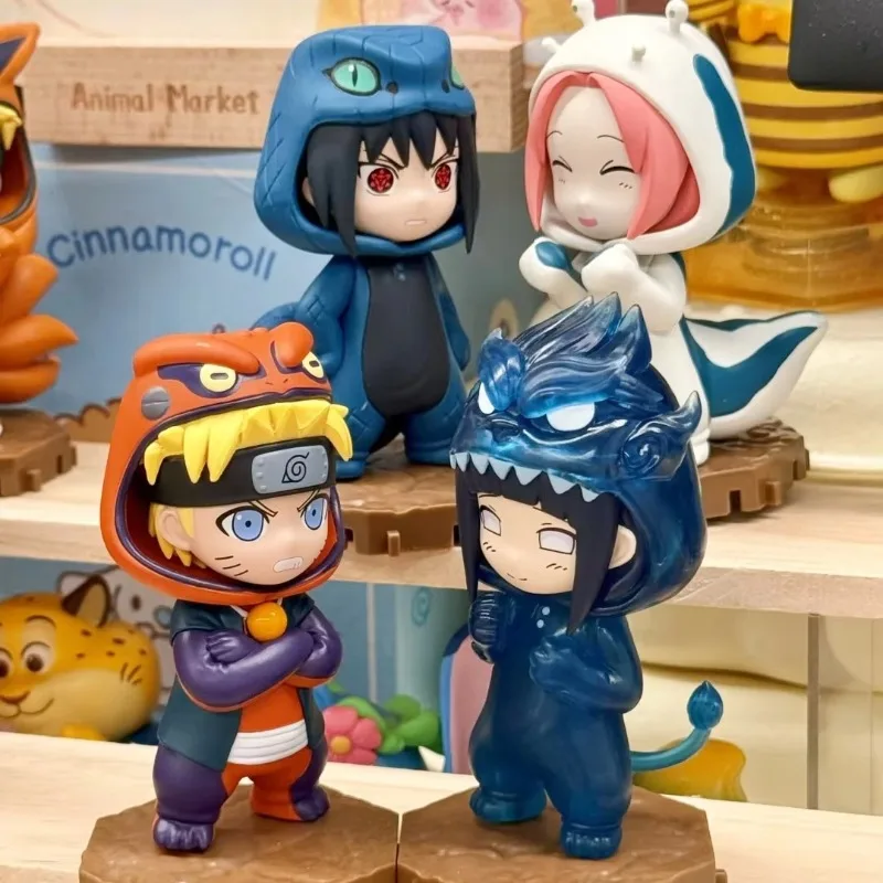 Bandai Naruto Bnfigureq Pajamars Series Blind Boxes Action Figures Model Sasuke Kakashi Anime Model Ornament Surprise Box Gifts