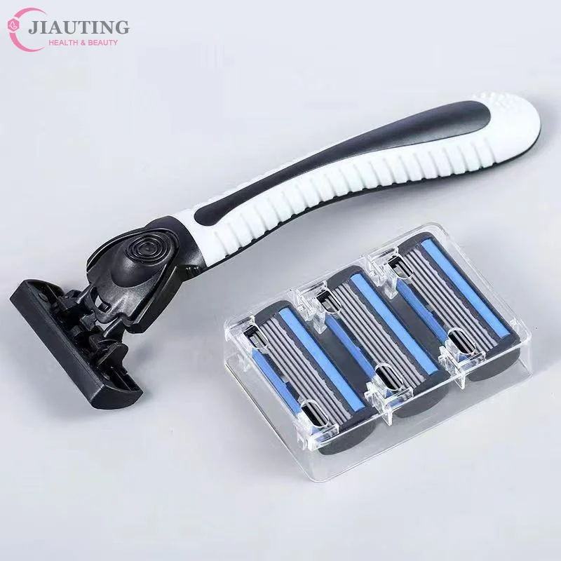 Hair Removal Safety Razor With 3/6/12/18/24/36Pcs 6 Layer Stainless Steel Shaving Cartridges For Men Women Hair Removal Shaving