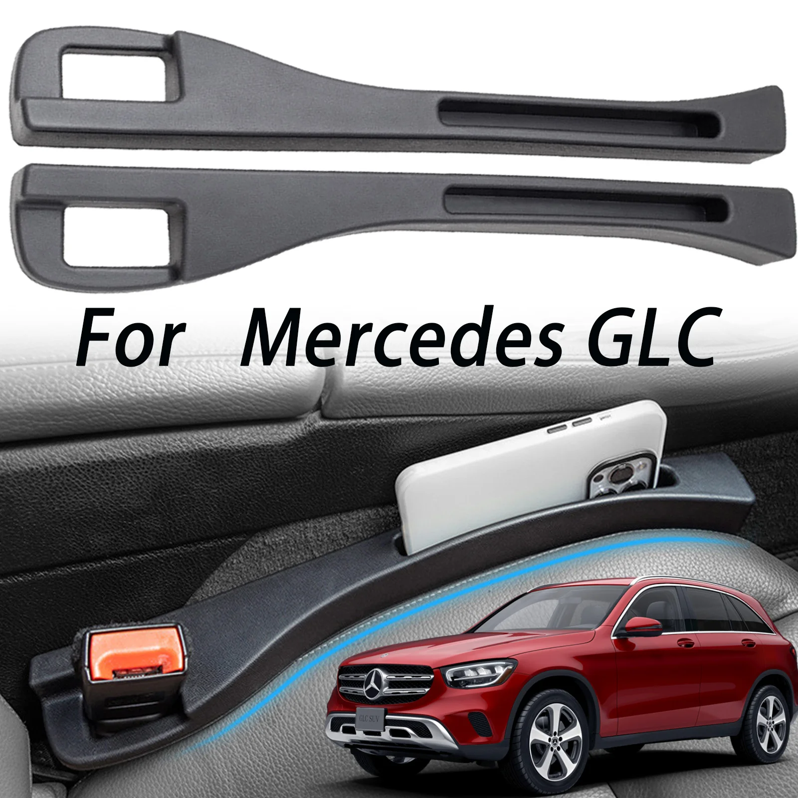 Car Seat Crevice Organizer Storage Seat Gap Filler Strip For Mercedes GLA X156 H247 GLC X253 X254 M-Class W163 W164 W166 GLE GLS