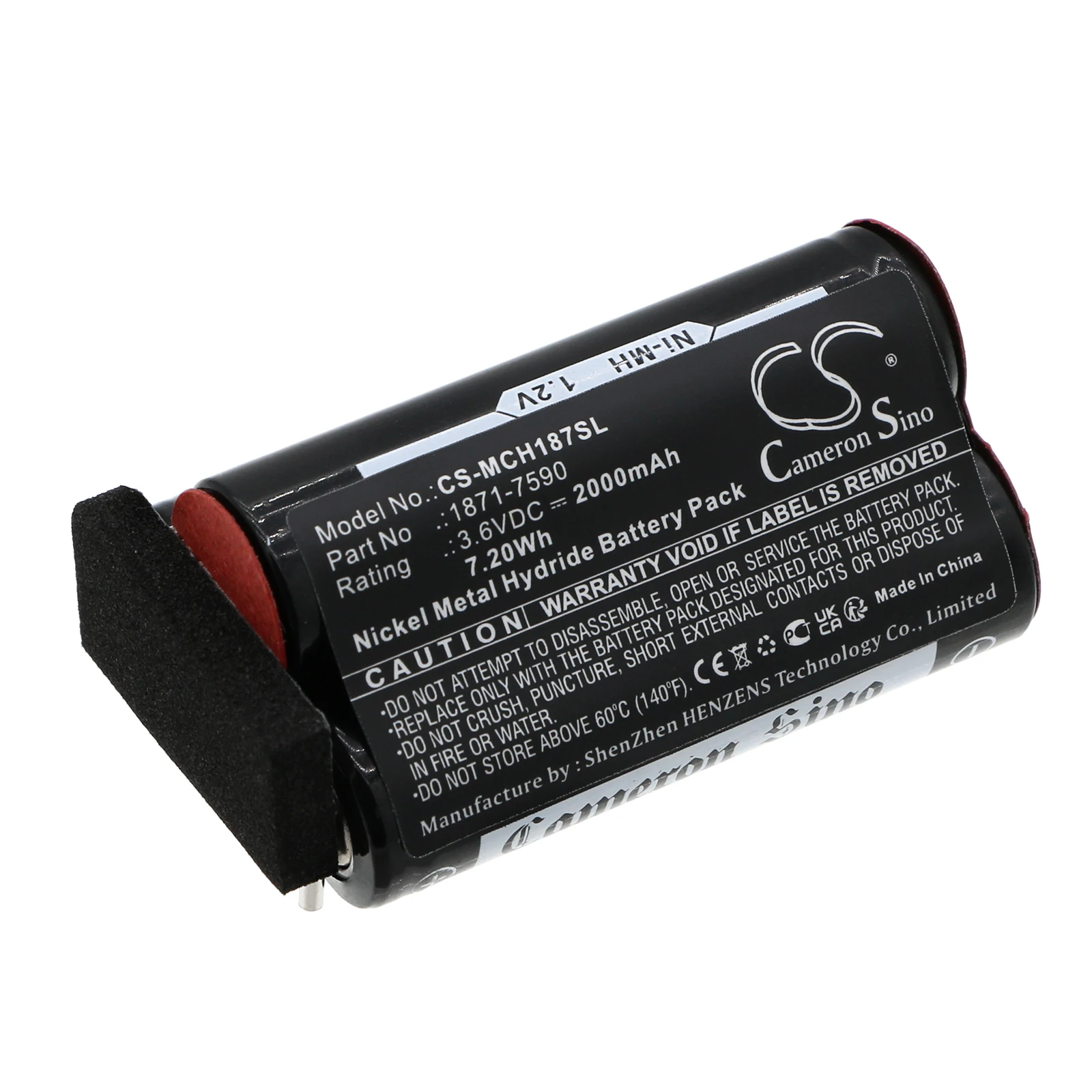 Shaver 2000mAh / 7.20Wh Battery for Moser：1871-7590，ChromStyle 1871，Wella Academy ChromStyle，Super Cordless 1872 clipper