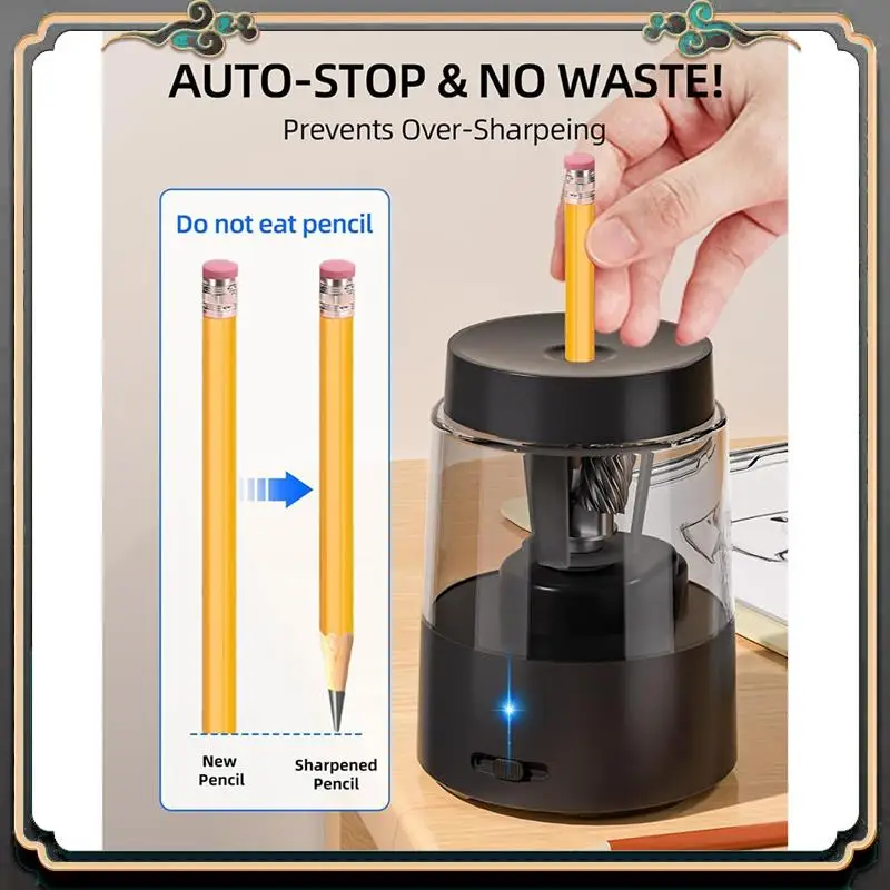 

ASMA-Electric Pencil Sharpener, Automatic Pencil Sharpeners Kids, Battery Rechargeable Pencil Sharpeners For Pencils