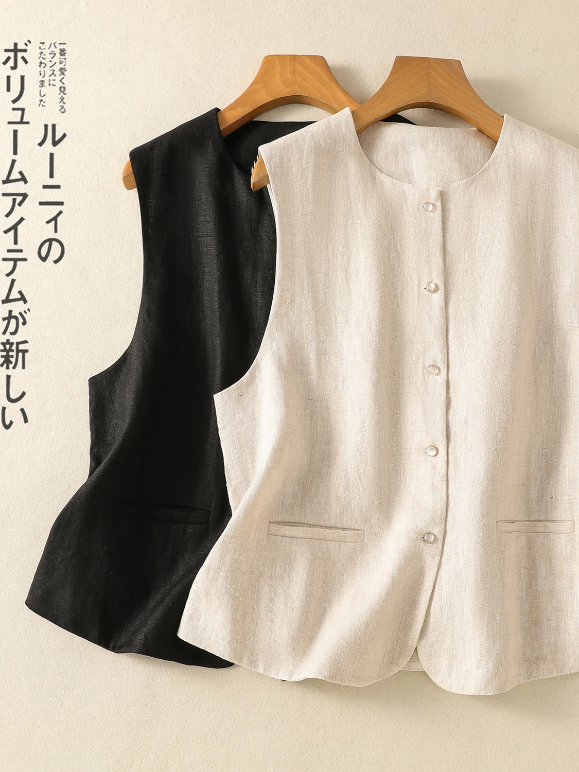 

Новая женская жилетка из хлопка и льна 2025 года, китайский стиль, с круглым вырезом, большие размеры, модный универсальный художественный топ