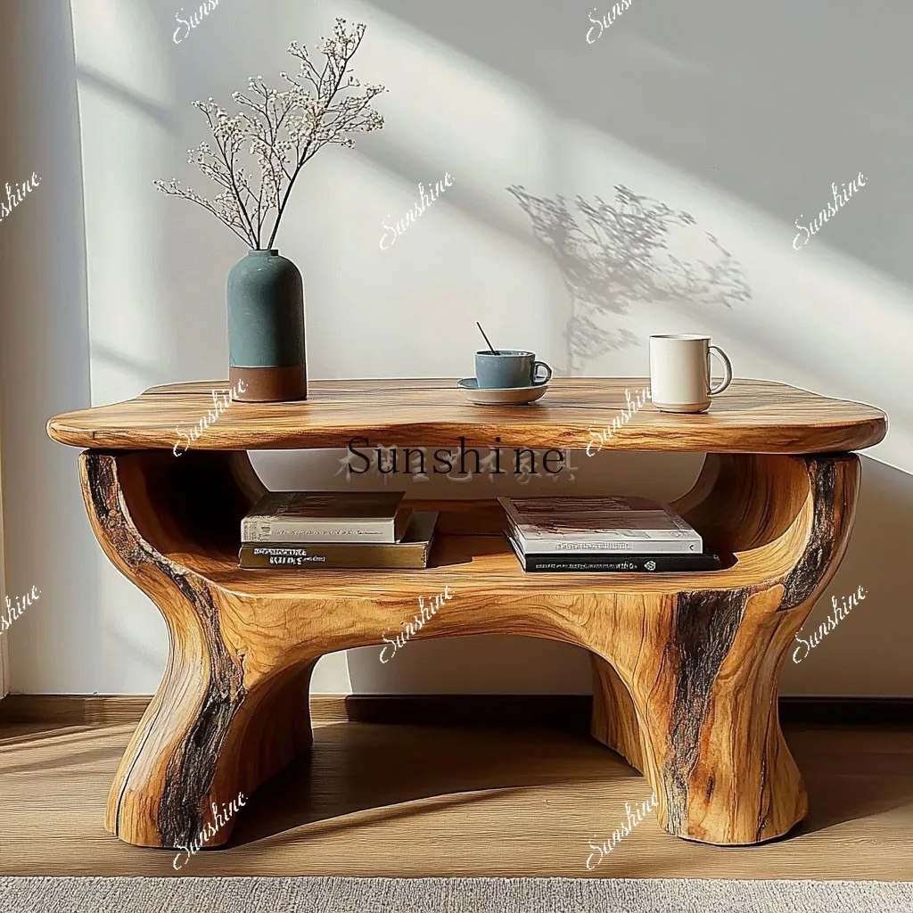 

Wabi Sandy retro solid wood sofa side few living room balcony coffee table FT