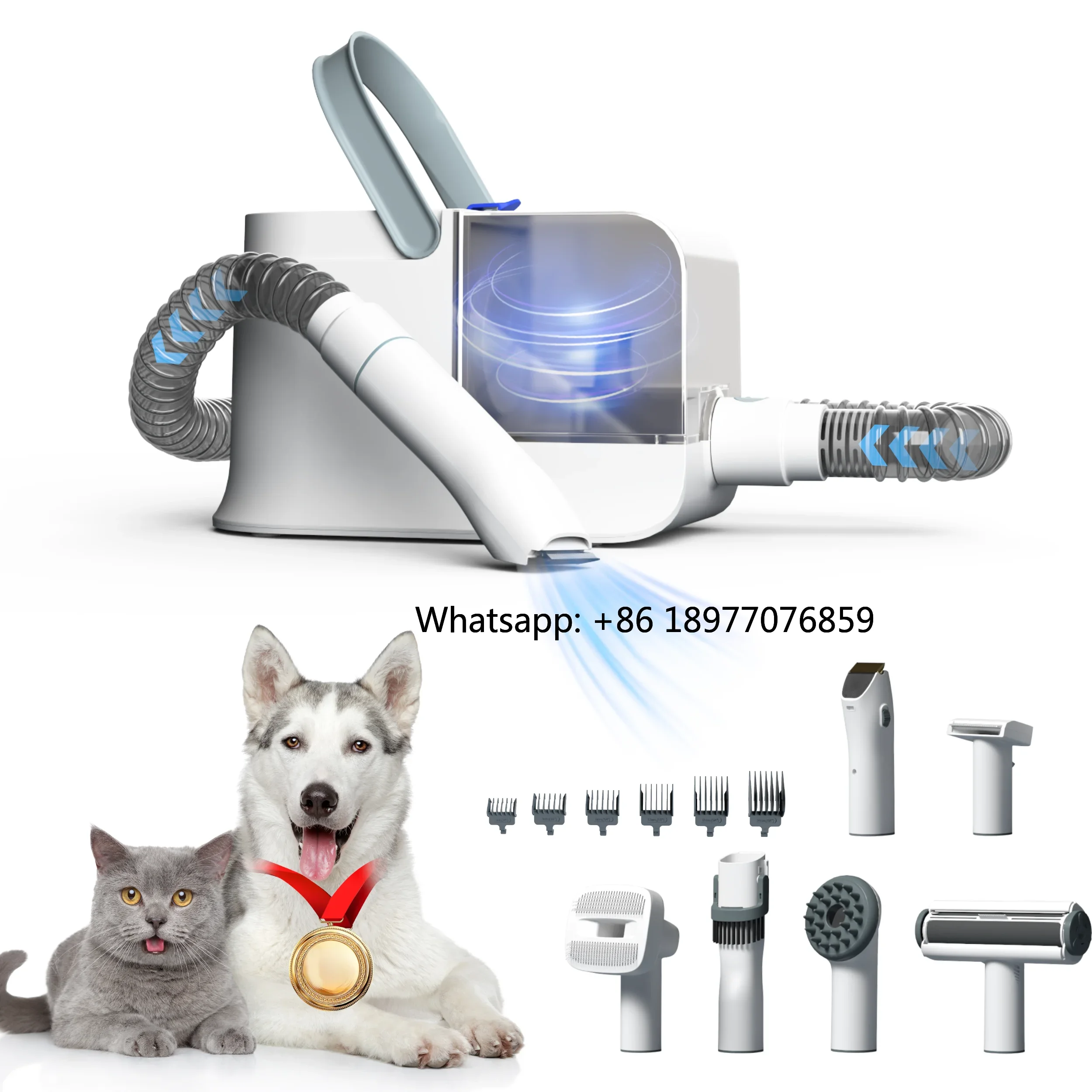 Factory OEM Professional Pet Hair Dryer Vacuum Dog Cat Grooming Brush Low Noise Electric Vacuum Cleaner Pet Groomin