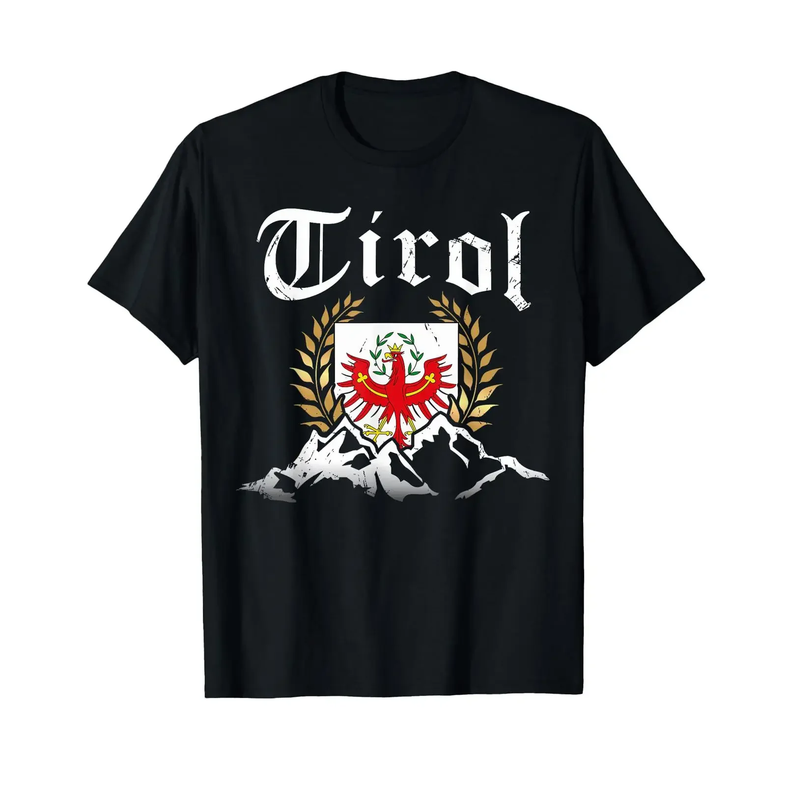 Tirol Berge Tyrolean Eagle Coat of Arms Home T Shirt vintage Washed Casual homme graphic Stretched Slightly