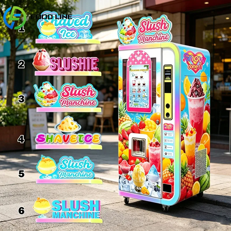 Frozen Fruit Smoothie Vending Machine Commercial Smoothie Maker Slush Machine Smart Self Service LED Touch Screen Customized