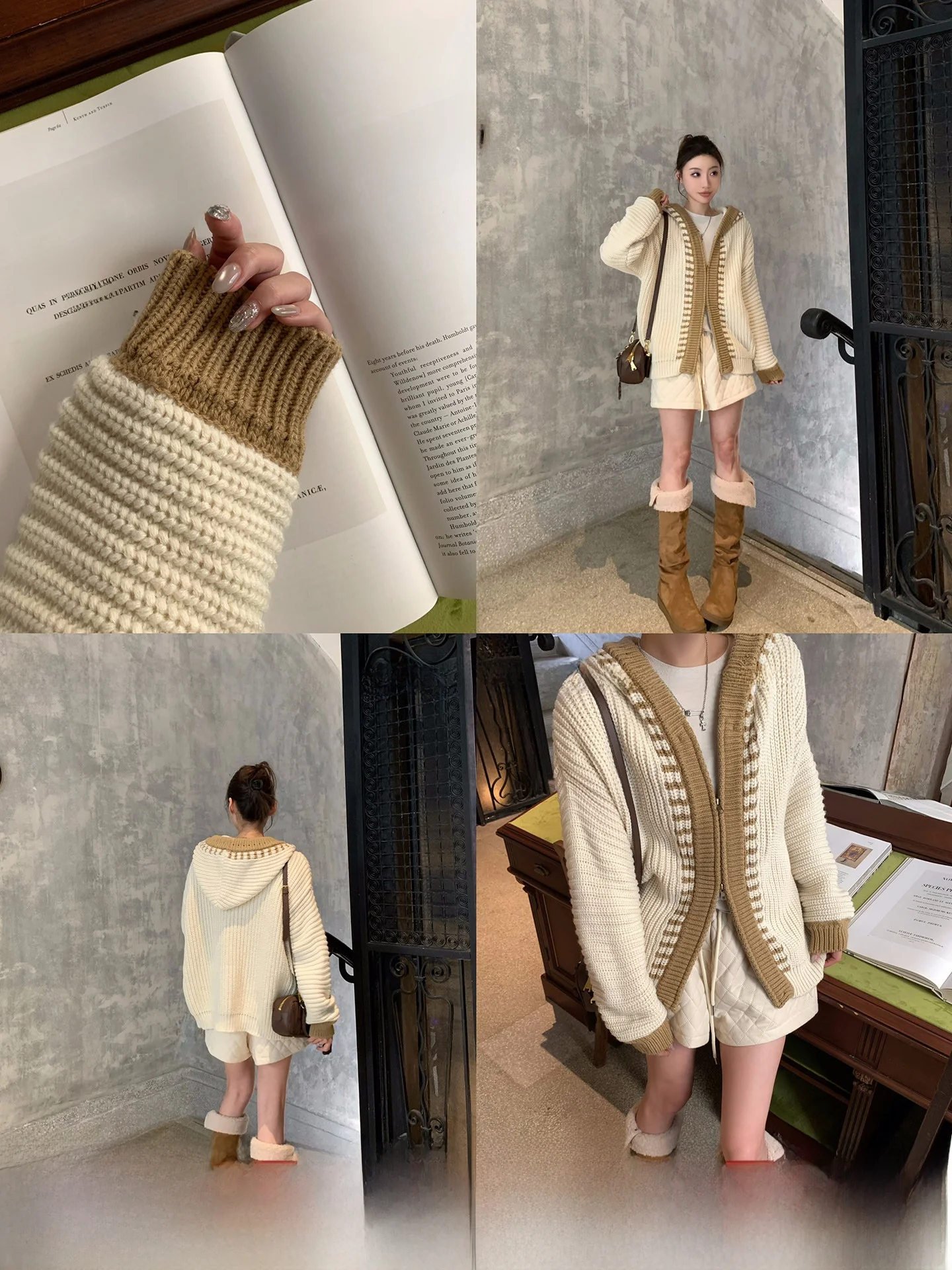 

Женский вязаный свитер GV Big Brother Maple Brown Caramel в ретро-стиле, осенне-зимний, модный, универсальный, с длинными рукавами