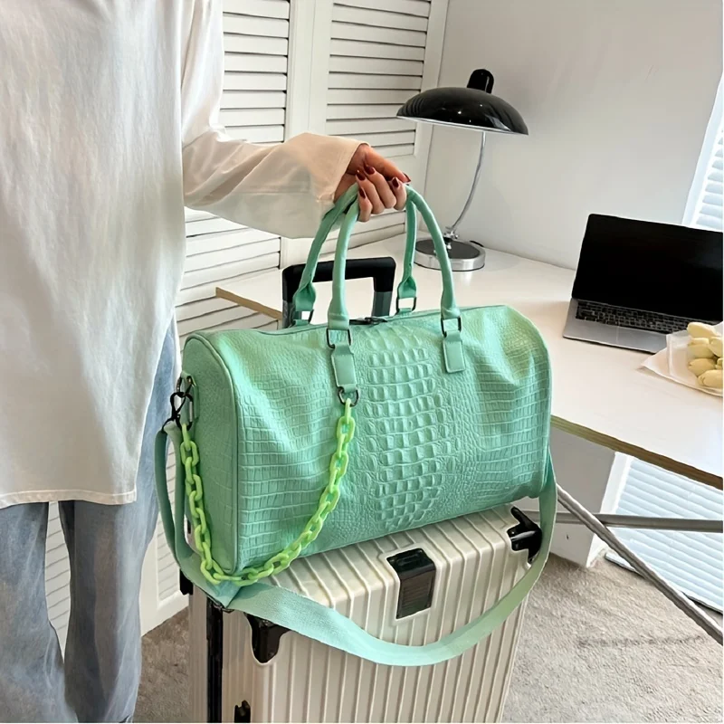 

Модная женская легкая водостойкая ночная сумка большой вместимости из мягкой искусственной кожи для путешествий в тренажерном зале и коротких поездок на выходные