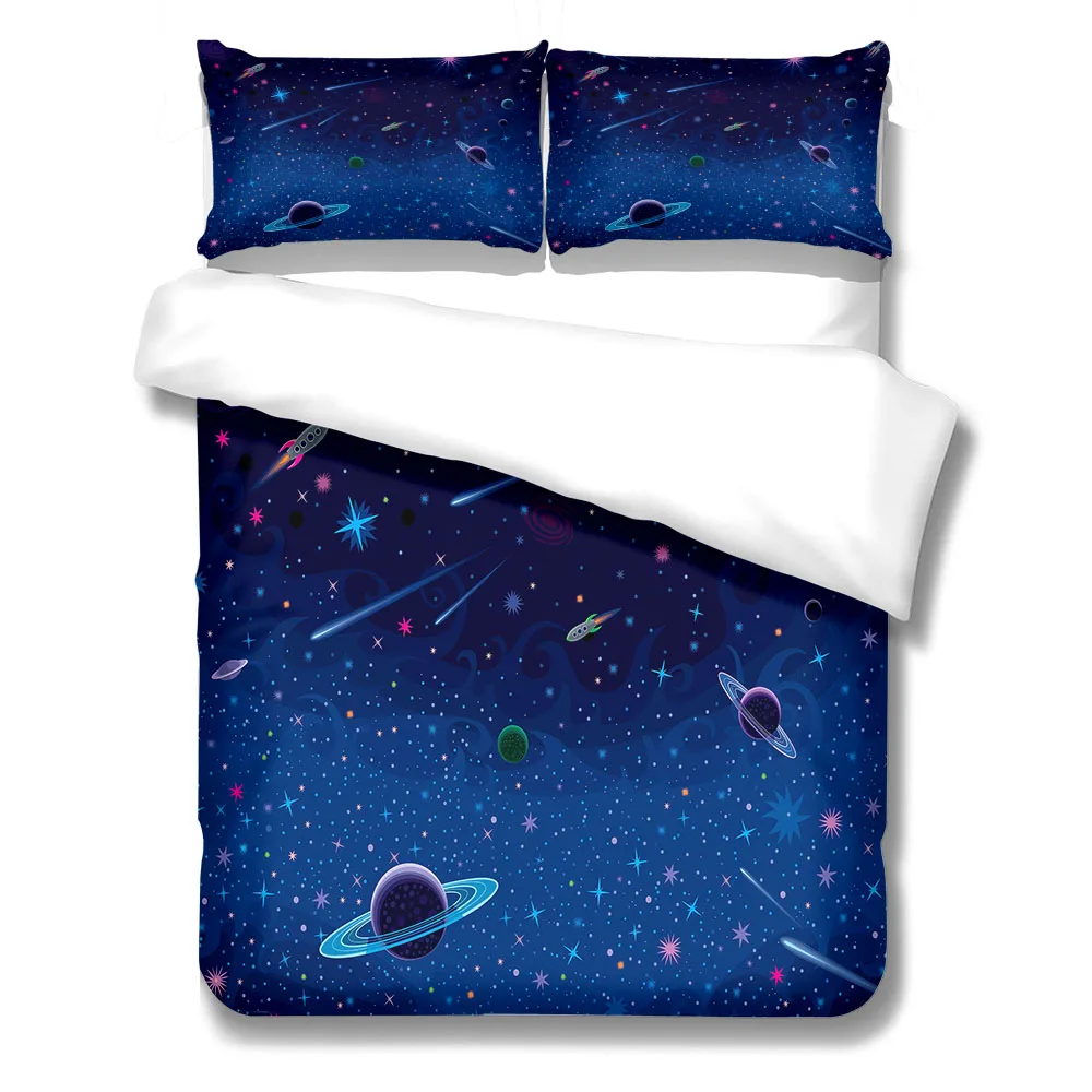 Astronomy Day Duvet Cover Set King Queen Double Full Twin Single Size Boys Bed Linen Set