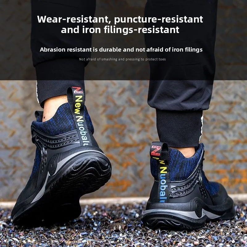 Sapatos de segurança masculinos sola sapatos de trabalho homem leve à prova dwaterproof água tênis de dedo do pé de aço com proteção anti esmagamento anti facadas