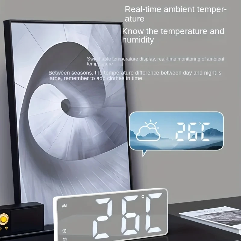Mirror Digital Smart Alarm Table Teperature Clock 4