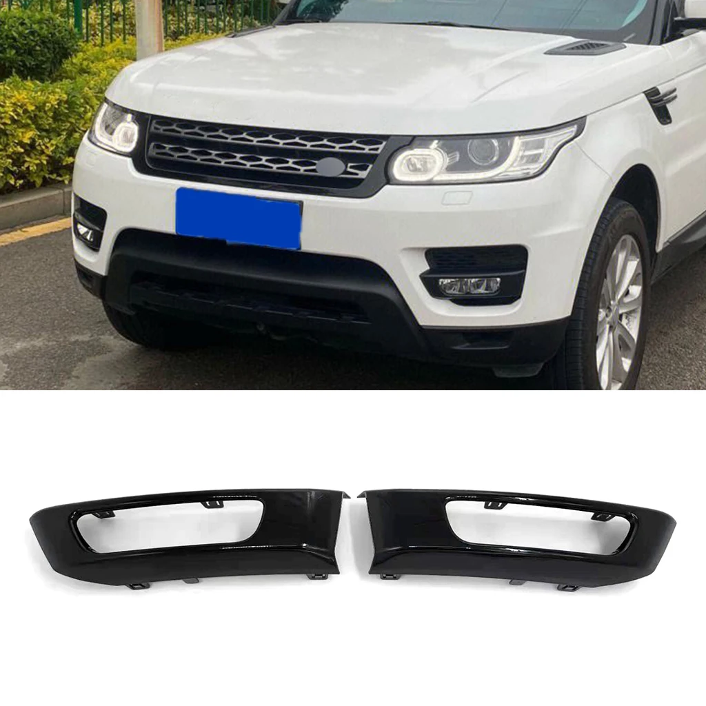 

1Pair Car Front Bumper Fog Light Lamp Cover Decorative Trim For Land Rover Range Rover Sport 2014 2015 2016 2017 Black/Silver